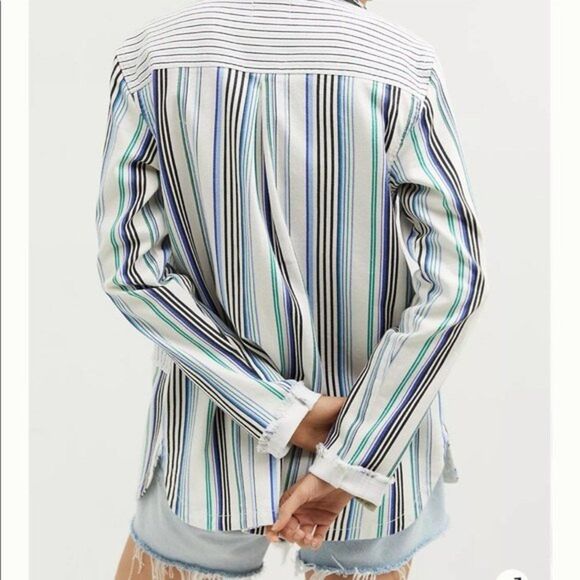 Maeve by Anthropologie Striped Shirt Jacket Womens Size Small - Picture 4 of 16